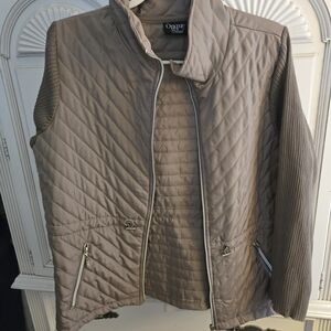 Ongue Casual Quilted Jacket in Taupe